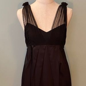 BCBG MaxAzria Pleated Silk Mesh Ribbon Dress Sz 4